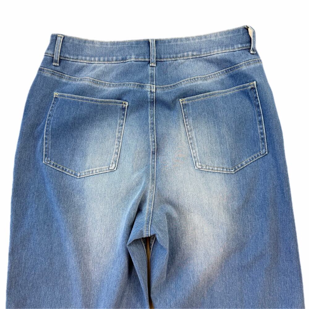 Halara NEW Flex High Waisted Rolled Hem Wide Leg Washed Casual Comfort Jeans - Picture 6 of 9